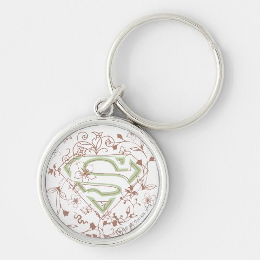 Supergirl Green Floral Logo Schlüsselanhänger (Vorne)