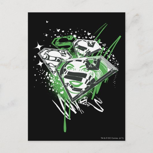 Supergirl Green Spills Postkarte (Vorderseite)