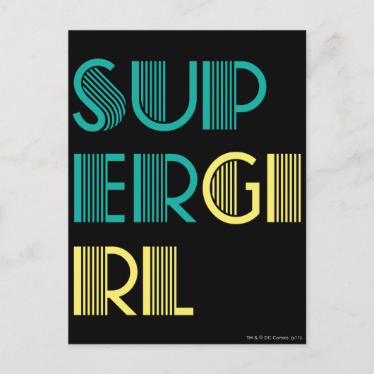 Supergirl Green und Yellow Postkarte (Vorderseite)