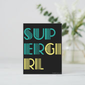 Supergirl Green und Yellow Postkarte (Stehend Vorderseite)