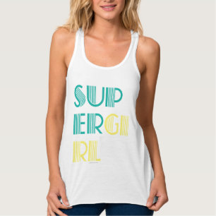 Supergirl Green und Yellow Tank Top