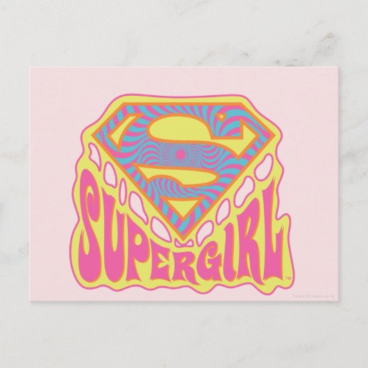 Supergirl Groovy Logo Postkarte (Vorderseite)
