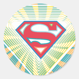 Supergirl Groovy Logo Runder Aufkleber