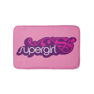 Supergirl Groovy Name und S-Shield Badematte