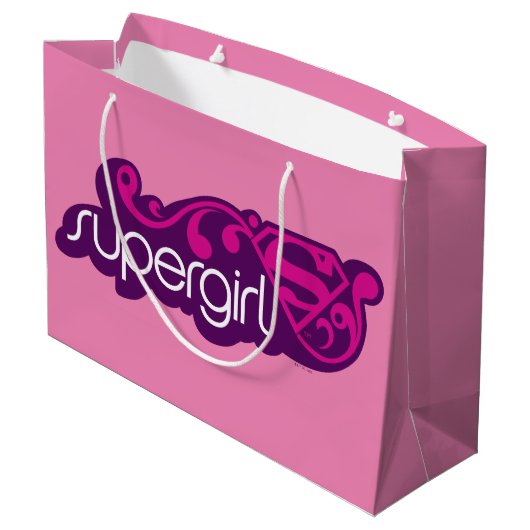Supergirl Groovy Name und S-Shield Große Geschenktüte (Rückseite Schrägansicht)