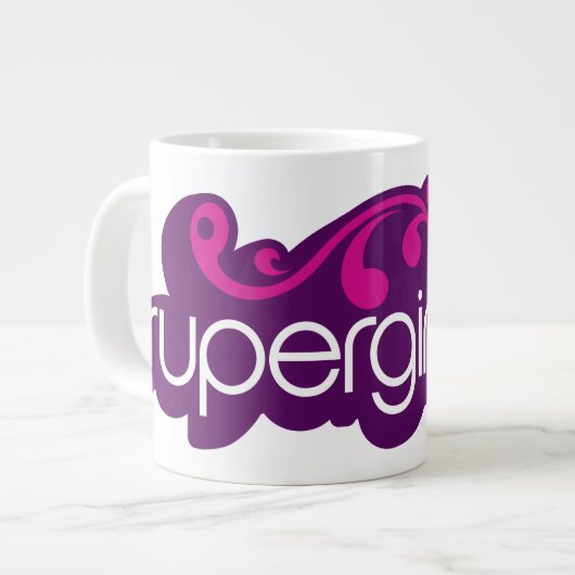 Supergirl Groovy Name und S-Shield Jumbo-Tasse (Vorderseite Links)