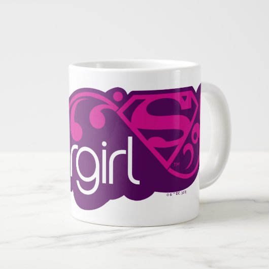 Supergirl Groovy Name und S-Shield Jumbo-Tasse (Vorderseite Rechts)