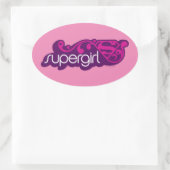 Supergirl Groovy Name und S-Shield Ovaler Aufkleber (Tasche)