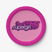 Supergirl Groovy Name und S-Shield Pappteller (Vorderseite)