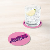 Supergirl Groovy Name und S-Shield Runder Pappuntersetzer (Vor Ort)