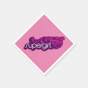 Supergirl Groovy Name und S-Shield Serviette
