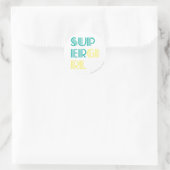 Supergirl Grün und Gelb Runder Aufkleber (Tasche)