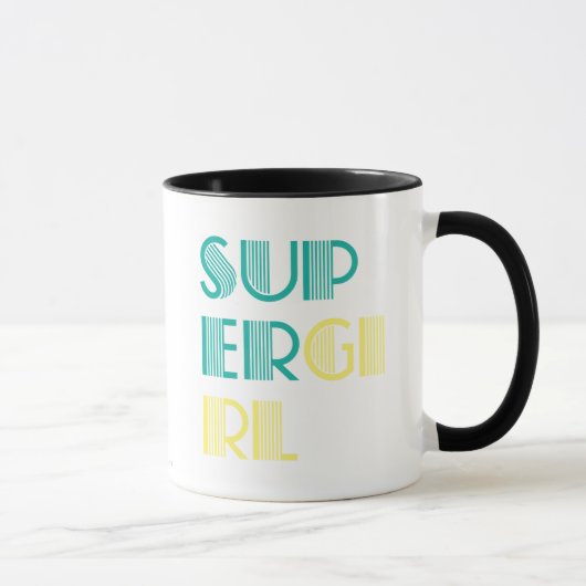 Supergirl Grün und Gelb Tasse (Rechts)