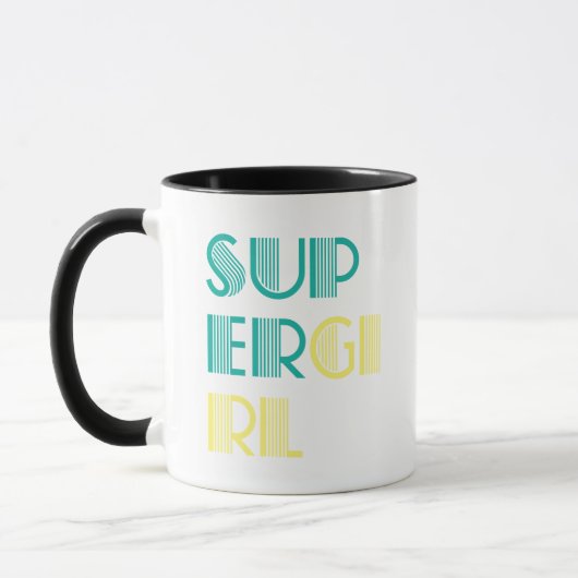 Supergirl Grün und Gelb Tasse (Links)