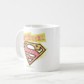 Supergirl Grunge Logo Pink Kaffeetasse (Vorderseite Links)