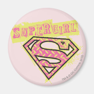 Supergirl Grunge Logo Pink Magnet