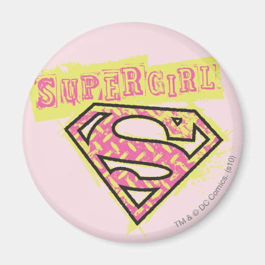 Supergirl Grunge Logo Pink Magnet (Vorne)