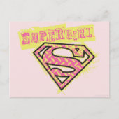 Supergirl Grunge Logo Pink Postkarte (Vorderseite)