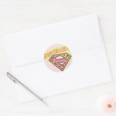 Supergirl Grunge Logo Pink Runder Aufkleber (Umschlag)