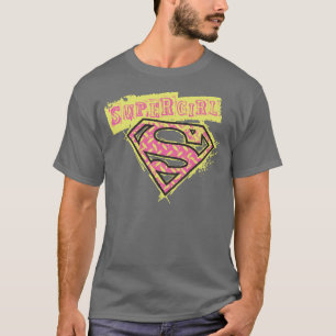 Supergirl Grunge Logo Pink T-Shirt