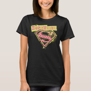 Supergirl Grunge Logo Pink T-Shirt