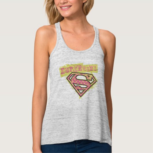 Supergirl Grunge Logo Pink Tank Top (Vorderseite)