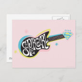 Supergirl Guitar Postkarte (Vorne/Hinten)