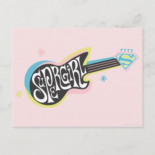Supergirl Guitar Postkarte (Vorderseite)