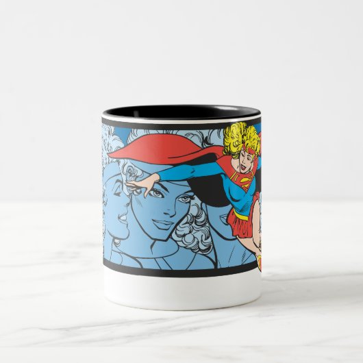 Supergirl Head Shots Zweifarbige Tasse (Mittel)