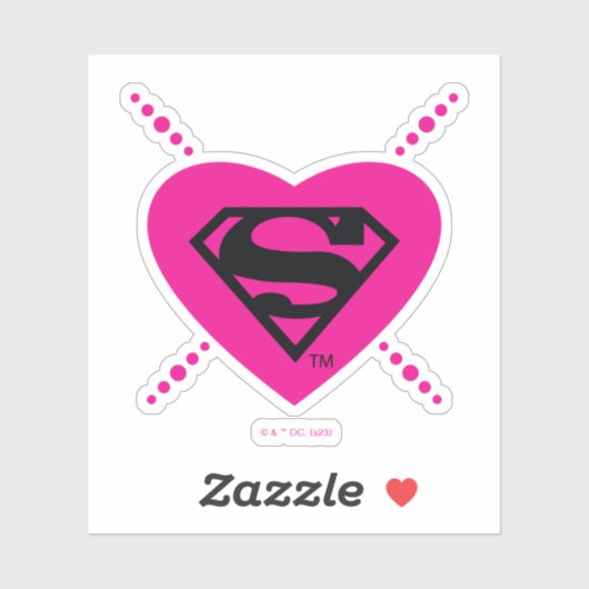 Supergirl Hearts Diagonal Pattern Aufkleber (Blatt)