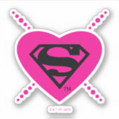 Supergirl Hearts Diagonal Pattern Aufkleber (Vorderseite)