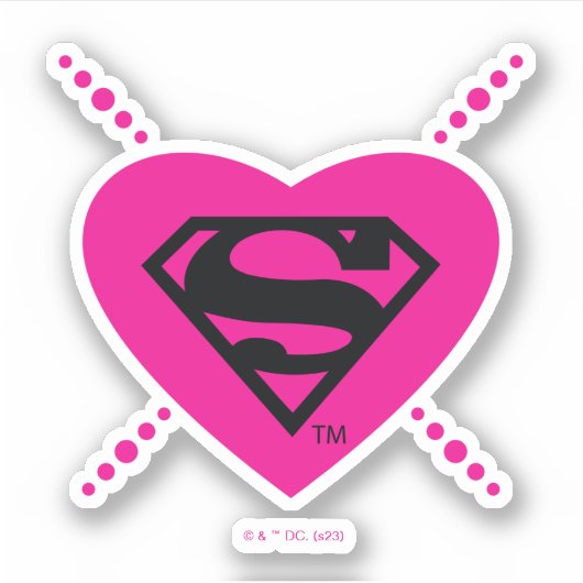 Supergirl Hearts Diagonal Pattern Aufkleber (Vorderseite)