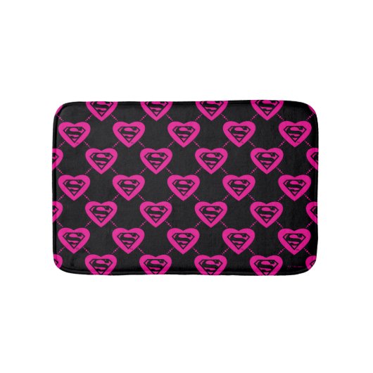 Supergirl Hearts Diagonal Pattern Badematte (Vorderseite)