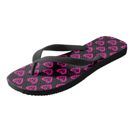 Supergirl Hearts Diagonal Pattern Badesandalen (Schrägansicht)