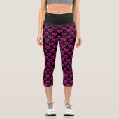 Supergirl Hearts Diagonal Pattern Capri Leggings (Vorderseite)