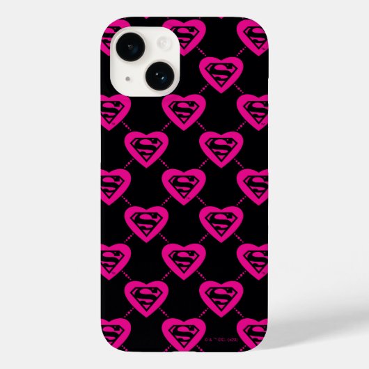 Supergirl Hearts Diagonal Pattern Case-Mate iPhone Hülle (Rückseite)