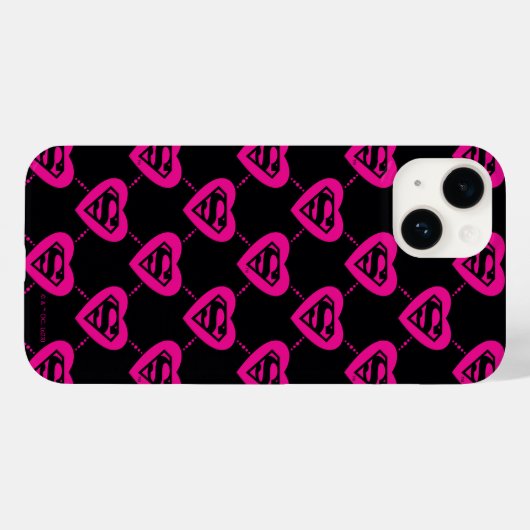 Supergirl Hearts Diagonal Pattern Case-Mate iPhone Hülle (Rückseite (Horizontal))