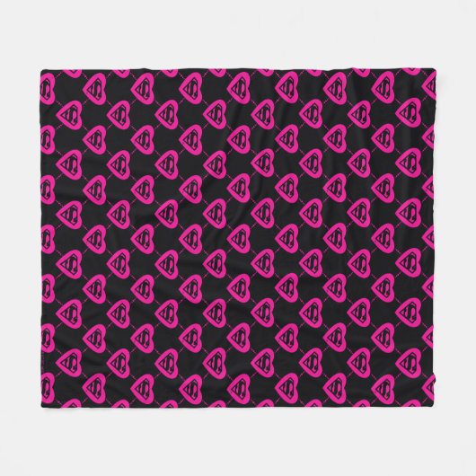 Supergirl Hearts Diagonal Pattern Fleecedecke (Vorderseite (Horizontal))