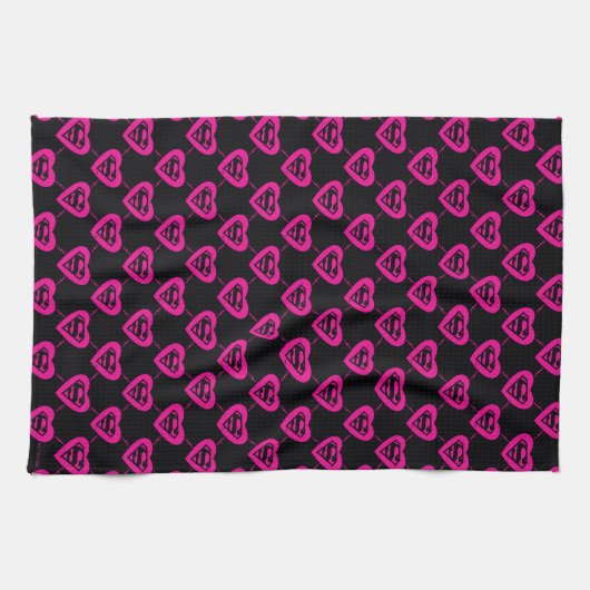 Supergirl Hearts Diagonal Pattern Geschirrtuch (Horizontal)
