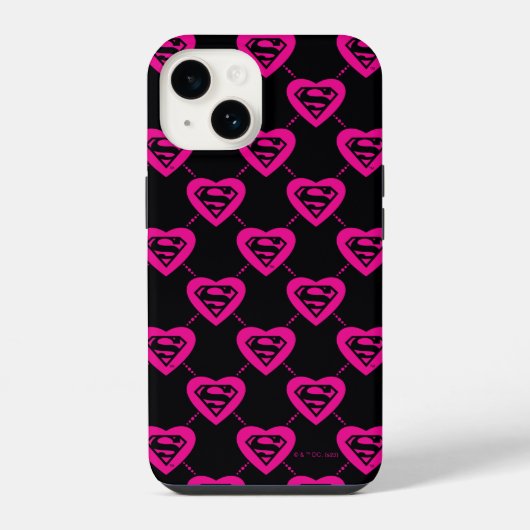 Supergirl Hearts Diagonal Pattern iPhone Hülle (Rückseite)