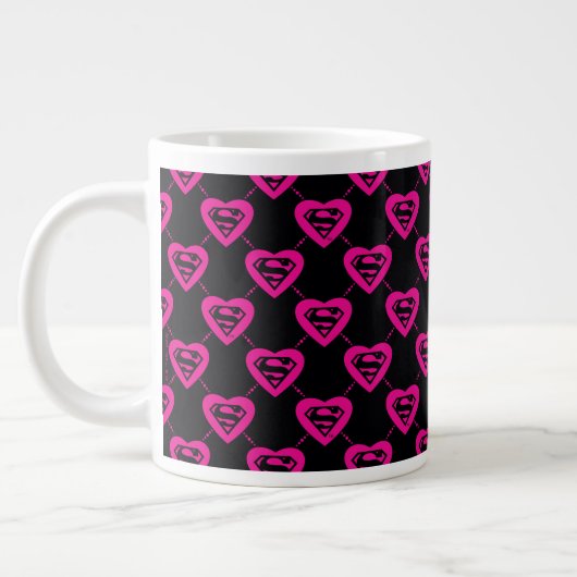 Supergirl Hearts Diagonal Pattern Jumbo-Tasse (Links)