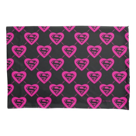 Supergirl Hearts Diagonal Pattern Kissenbezug (Vorderseite)