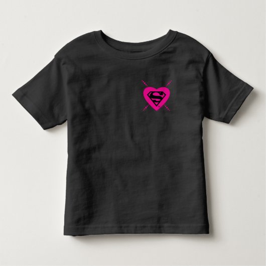 Supergirl Hearts Diagonal Pattern Kleinkind T-shirt (Vorderseite)