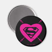 Supergirl Hearts Diagonal Pattern Magnet (Vorderseite/Rückseite)
