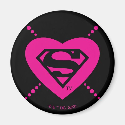 Supergirl Hearts Diagonal Pattern Magnet (Vorne)
