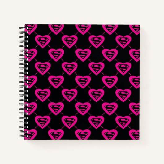 Supergirl Hearts Diagonal Pattern Notizblock (Vorderseite)