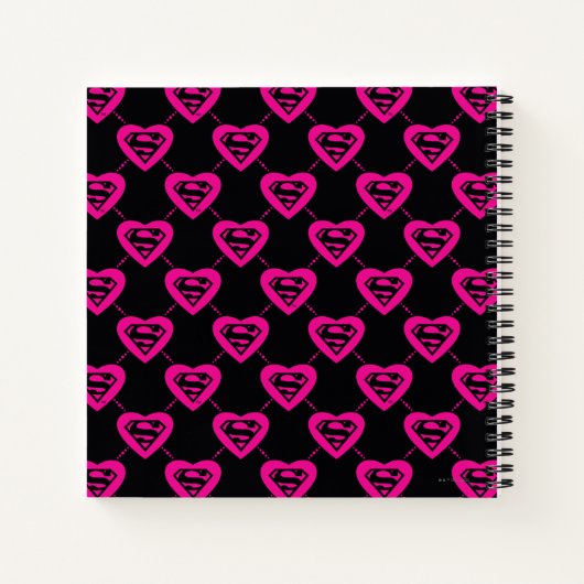 Supergirl Hearts Diagonal Pattern Notizblock (Rückseite)