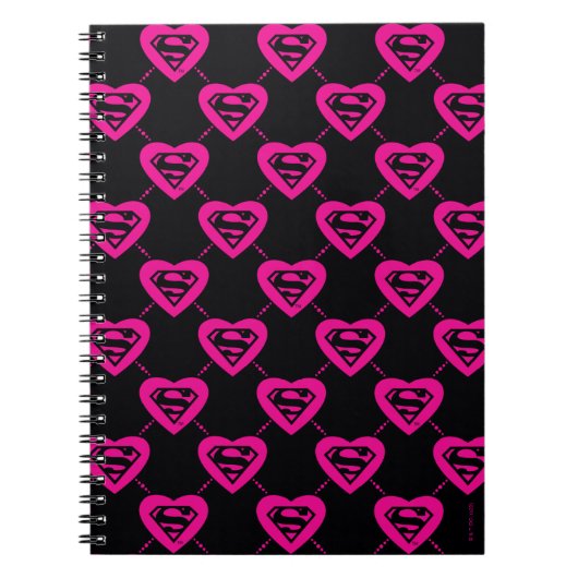 Supergirl Hearts Diagonal Pattern Notizblock (Vorderseite)