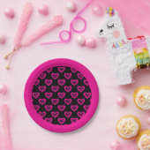 Supergirl Hearts Diagonal Pattern Pappteller (Party)