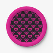 Supergirl Hearts Diagonal Pattern Pappteller (Vorderseite)